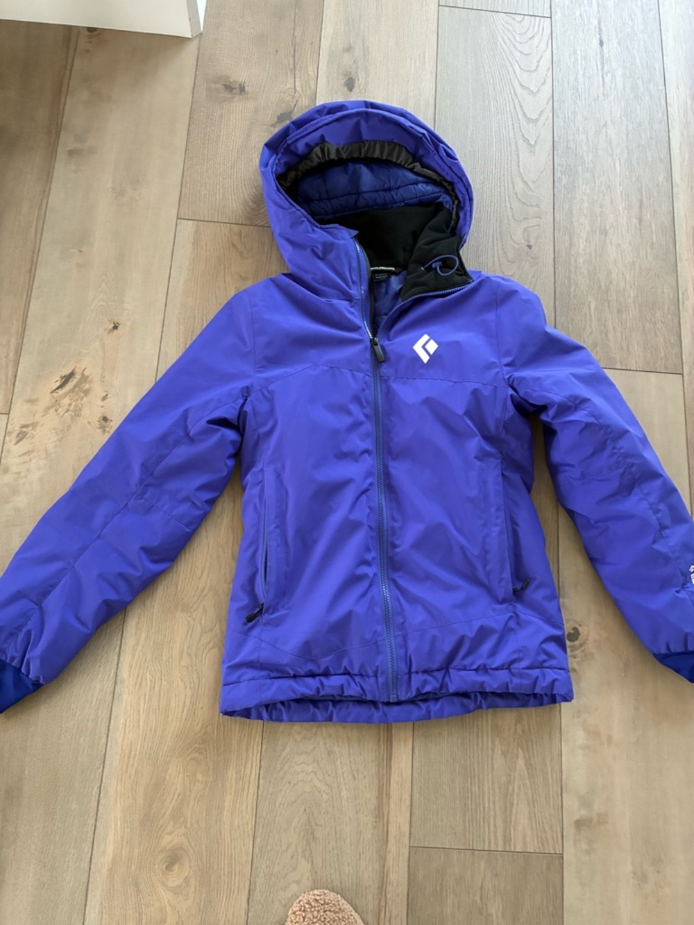 Black Diamond women’s ' Hooded Puffer Jacket in Bright Purple